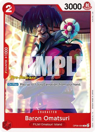 Baron Omatsuri (OP06-004) [Wings of the Captain Pre-Release Cards] One Piece Single Bandai