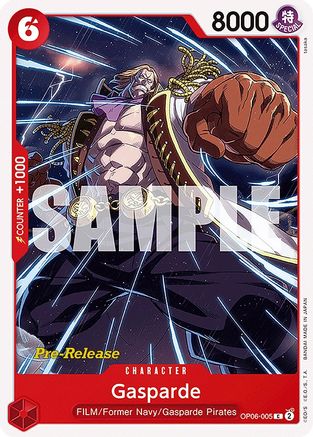 Gasparde [Wings of the Captain Pre-Release Cards] One Piece Single Bandai