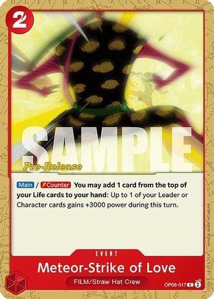 Meteor-Strike of Love (OP06-017) [Wings of the Captain Pre-Release Cards] One Piece Single Bandai