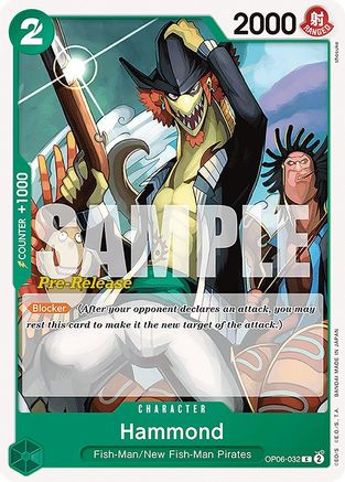 Hammond (OP06-032) [Wings of the Captain Pre-Release Cards] One Piece Single Bandai
