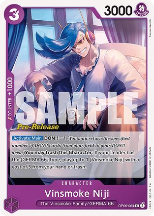 Vinsmoke Niji (064) (OP06-064) [Wings of the Captain Pre-Release Cards] One Piece Single Bandai