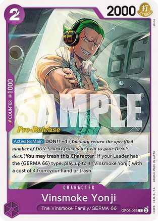 Vinsmoke Yonji (066) (OP06-066) [Wings of the Captain Pre-Release Cards] One Piece Single Bandai