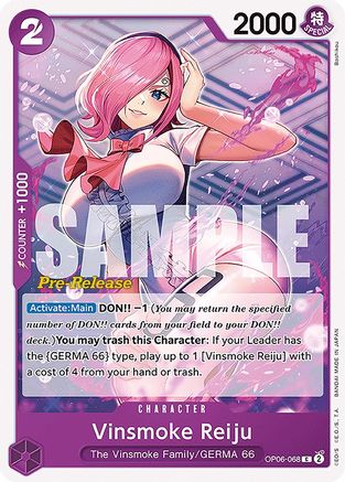 Vinsmoke Reiju (068) (OP06-068) [Wings of the Captain Pre-Release Cards] One Piece Single Bandai