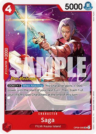 Saga (OP06-006) [Wings of the Captain Pre-Release Cards] One Piece Single Bandai