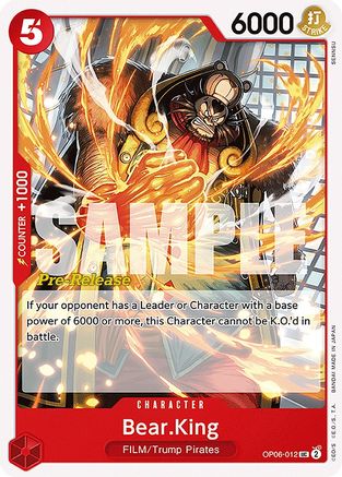 Bear.King (OP06-012) [Wings of the Captain Pre-Release Cards] One Piece Single Bandai