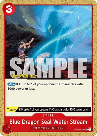 Blue Dragon Seal Water Stream (OP06-019) [Wings of the Captain Pre-Release Cards] One Piece Single Bandai