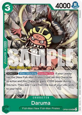 Daruma (OP06-029) [Wings of the Captain Pre-Release Cards] One Piece Single Bandai