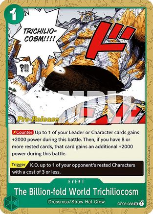 The Billion-fold World Trichiliocosm (OP06-038) [Wings of the Captain Pre-Release Cards] One Piece Single Bandai