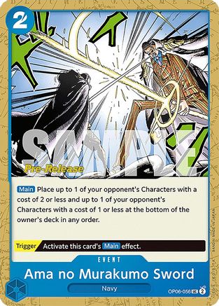 Ama no Murakumo Sword (OP06-056) [Wings of the Captain Pre-Release Cards] One Piece Single Bandai