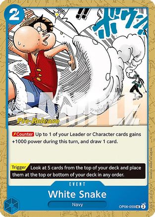 White Snake (OP06-059) [Wings of the Captain Pre-Release Cards] One Piece Single Bandai