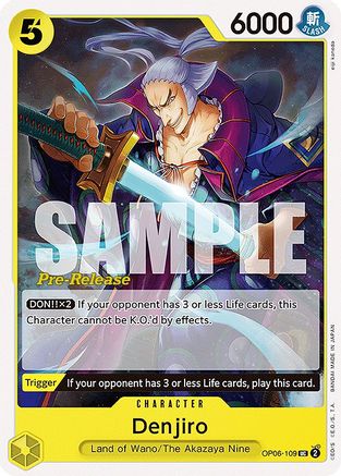 Denjiro (OP06-109) [Wings of the Captain Pre-Release Cards] One Piece Single Bandai