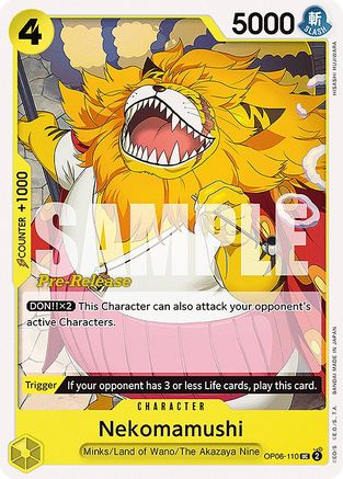 Nekomamushi (OP06-110) [Wings of the Captain Pre-Release Cards] One Piece Single Bandai