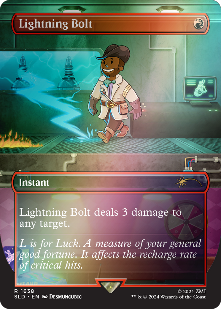 Lightning Bolt (1638) (Rainbow Foil) (SLD-1638) [Secret Lair] Drop (Borderless) Foil MTG Single Wizards of the Coast