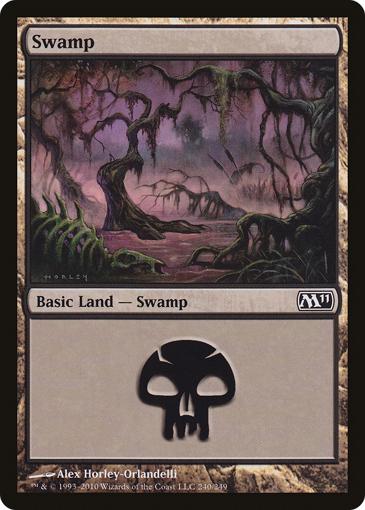 Swamp (240) (M11-240) [Magic 2011] Foil MTG Single Wizards of the Coast