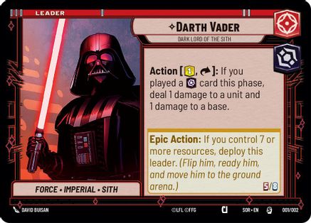 Darth Vader - Dark Lord of the Sith (001/002) [Prerelease Promos] Star Wars: Unlimited Single Disney