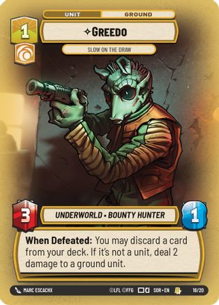 Greedo - Slow on the Draw (18/20) [Spark of Rebellion Weekly Play Promos] Foil Star Wars: Unlimited Single Disney