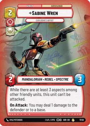 Sabine Wren - Explosives Artist (17/20) [Spark of Rebellion Weekly Play Promos] Star Wars: Unlimited Single Disney