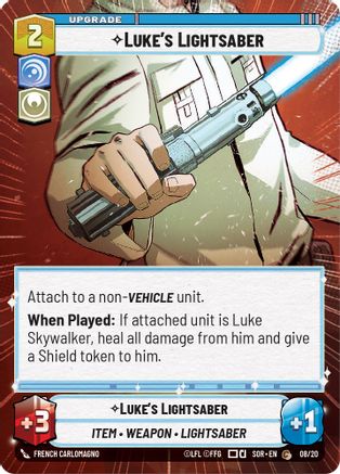 Luke's Lightsaber (Hyperspace) (08/20) [Spark of Rebellion Weekly Play Promos] Star Wars: Unlimited Single Disney