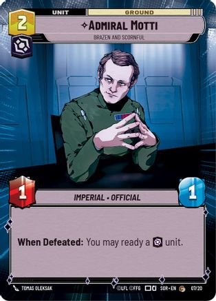 Admiral Motti - Brazen and Scornful (Hyperspace) (07/20) [Spark of Rebellion Weekly Play Promos] Star Wars: Unlimited Single Disney