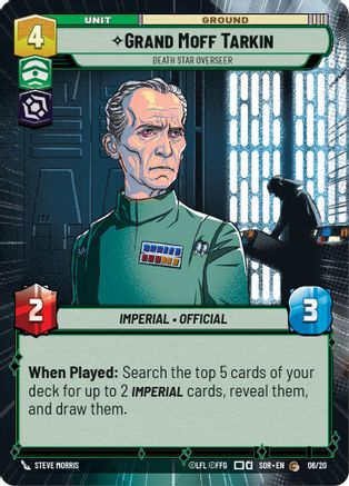 Grand Moff Tarkin - Death Star Overseer (Hyperspace) (06/20) [Spark of Rebellion Weekly Play Promos] Star Wars: Unlimited Single Disney