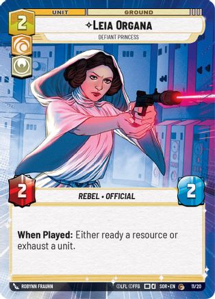 Leia Organa - Defiant Princess (Hyperspace) (11/20) [Spark of Rebellion Weekly Play Promos] Star Wars: Unlimited Single Disney