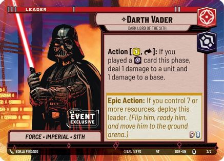 Darth Vader - Dark Lord of the Sith (Hyperspace) (2/2) [Event Exclusive Promos] Star Wars: Unlimited Single Disney