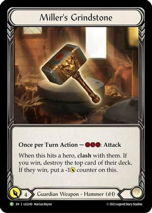 Miller's Grindstone [LGS240] (Promo)  Rainbow Foil Flesh And Blood Single Flesh And Blood   