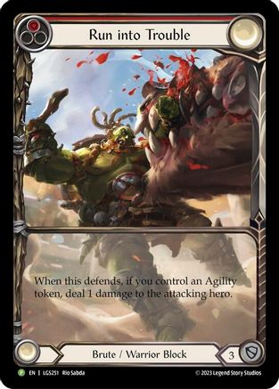Run into Trouble [LGS251] (Promo)  Rainbow Foil Flesh And Blood Single Flesh And Blood   
