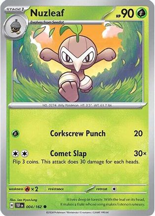 Nuzleaf (4) Reverse Holofoil [SV: Temporal Forces] Pokemon Single Pokémon