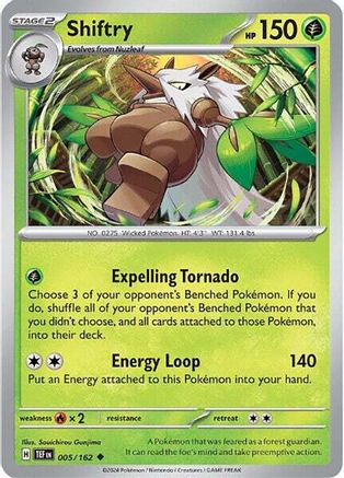 Shiftry - 005/162 Reverse Holofoil [SV: Temporal Forces] Pokemon Single Pokémon