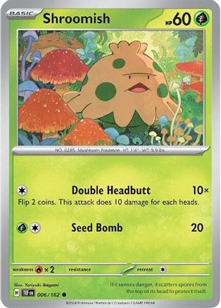 Shroomish (6) Reverse Holofoil [SV: Temporal Forces] Pokemon Single Pokémon