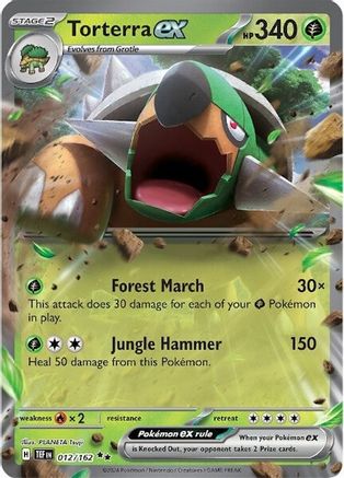 Torterra ex - 012/162 Holofoil [SV: Temporal Forces] Pokemon Single Pokémon