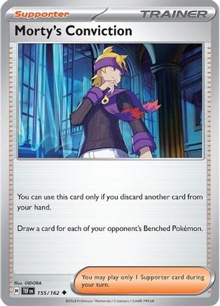 Morty's Conviction - 155/162 Reverse Holofoil [SV: Temporal Forces] Pokemon Single Pokémon
