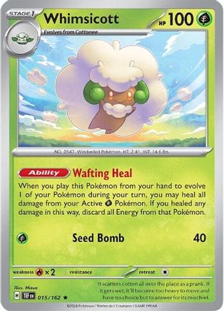 Whimsicott (15) Holofoil [SV: Temporal Forces] Pokemon Single Pokémon