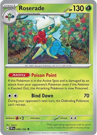 Roserade (9) Reverse Holofoil [SV: Temporal Forces] Pokemon Single Pokémon