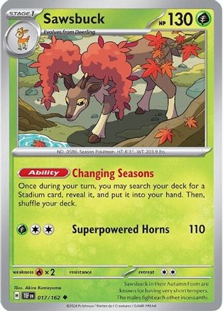 Sawsbuck - 017/162 [SV: Temporal Forces] Pokemon Single Pokémon