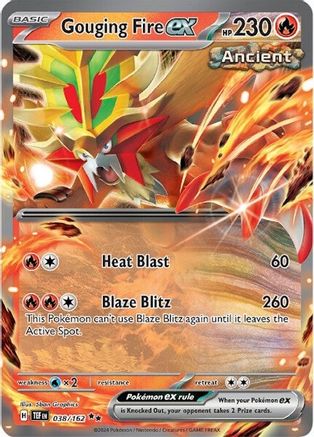 Gouging Fire ex - 038/162 Holofoil [SV: Temporal Forces] Pokemon Single Pokémon