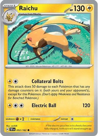 Raichu (52) [SV: Temporal Forces] Pokemon Single Pokémon
