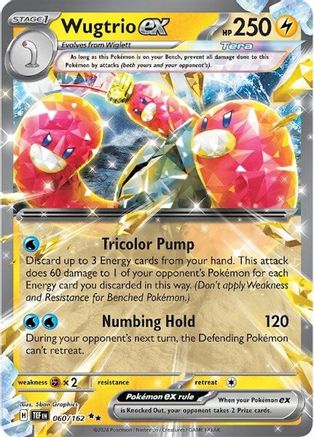 Wugtrio ex - 060/162 Holofoil [SV: Temporal Forces] Pokemon Single Pokémon