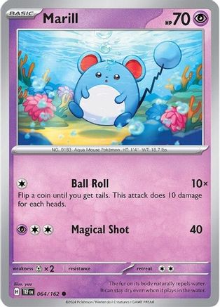 Marill (64) [SV: Temporal Forces] Pokemon Single Pokémon