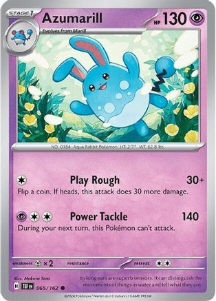 Azumarill (65) Reverse Holofoil [SV: Temporal Forces] Pokemon Single Pokémon