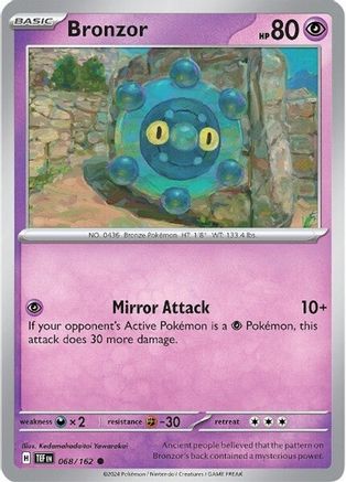 Bronzor - 068/162 Reverse Holofoil [SV: Temporal Forces] Pokemon Single Pokémon