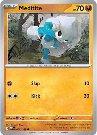 Meditite (82) Reverse Holofoil [SV: Temporal Forces] Pokemon Single Pokémon