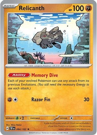 Relicanth - 084/162 Holofoil [SV: Temporal Forces] Pokemon Single Pokémon
