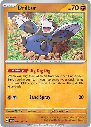 Drilbur (85) Reverse Holofoil [SV: Temporal Forces] Pokemon Single Pokémon