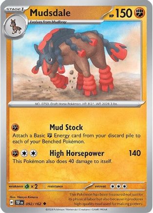 Mudsdale - 092/162 Reverse Holofoil [SV: Temporal Forces] Pokemon Single Pokémon