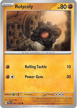 Rolycoly (93) Reverse Holofoil [SV: Temporal Forces] Pokemon Single Pokémon