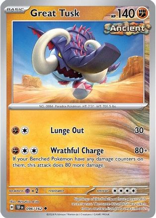 Great Tusk - 096/162 [SV: Temporal Forces] Pokemon Single Pokémon