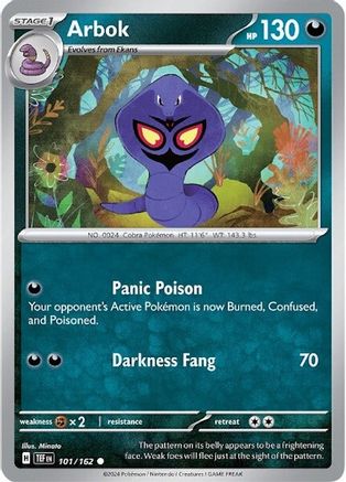 Arbok - 101/162 Reverse Holofoil [SV: Temporal Forces] Pokemon Single Pokémon