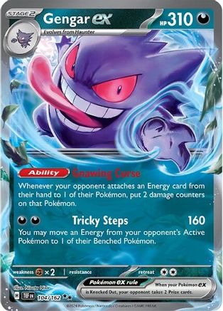 Gengar ex - 104/162 Holofoil [SV: Temporal Forces] Pokemon Single Pokémon